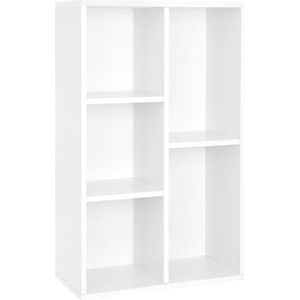 IN.HOMEXL Shuttle Boekenkast 5 Vakken Wit