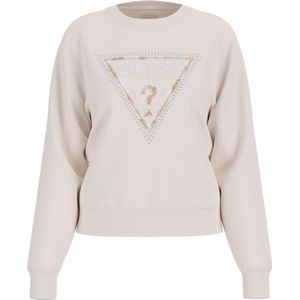 Guess Python Triangle Loge Sweater Fleece - Cream White - Maat XL