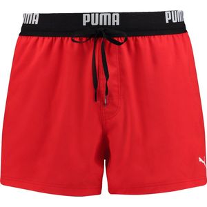 PUMA Swim Logo Short Heren Zwembroek - rood - Maat XXL