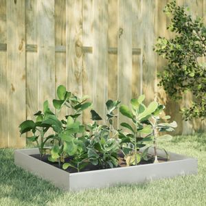 vidaXL - Plantenbak - verhoogd - 100x100x26 - cm - roestvrijstaal