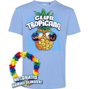 T-shirt Pineapple Head | Toppers in Concert 2024 | Club Tropicana | Hawaii Shirt | Ibiza Kleding | Lichtblauw | maat S