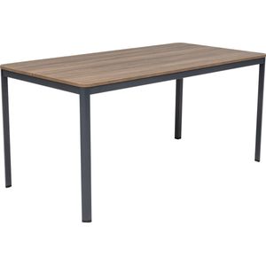 Furni24 Nova bureau, eettafel 140x80x75 cm, tafel walnootdecor/ antraciet