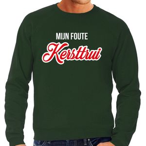 Mijn foute Kersttrui in sierlijke letters - groen - heren - Kerst sweater / Kerst outfit L