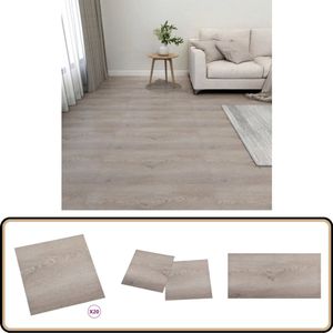 vidaXL Vloerplanken - 20 st - Zelfklevend - PVC - Taupe Pvc Vloeren - Pvc Vloerplanken - Vinyl Vloer - Laminaat Look - Taupen Kleuren