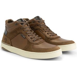 Travelin' Moulton Hoge Heren Sneaker - Leren veterschoenen mannen - Cognac leer - Maat 40