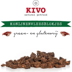 Kivo Petfood - Vleesblokjes Konijn 400 gram - 100% natuurlijk graan & glutenvrij
