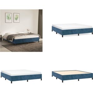 vidaXL Bedframe fluweel donkerblauw 180x200 cm - Bedframe - Bedframes - Slaapmeubel - Bedbodem