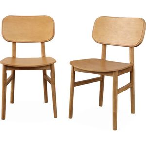 sweeek - Rubberhouten stoelen, olympie, set van 2