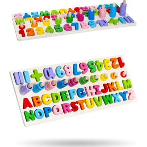 Houten Speelgoed - Alfabet Leren & Leren Tellen - Puzzel Kinderen - Kinderen Speelgoed