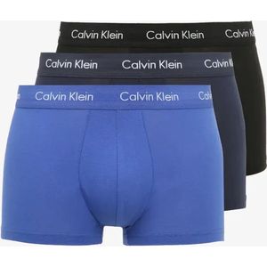 Calvin Klein - 3-pack Low Rise Trunk Boxershorts Zwart / Blauw / Blauw - 4KU - L - Let op: Valt klein