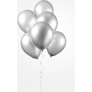 Zilveren ballonnen metallic | 50 stuks