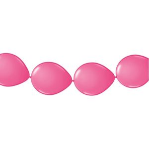 Ballonnen verjaardag feest slinger roze 3 meter - Feestartikelen en versieringen