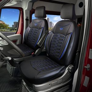 OPEL COMBO 2012 tot 2018 - autostoelhoes Verona blauw - Met Rits voor Armsteunen Bestuurder & Passagier (Beide Zijden)
