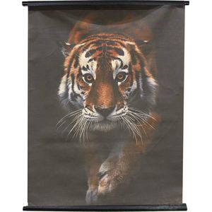 DKNC - Wandkleed tijger Simba - Linnen - 117x3x147cm - Multi