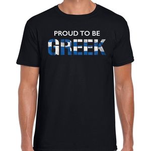 Griekenland Proud to be Greek landen t-shirt - zwart - heren -  Griekenland landen shirt  met Griekse vlag/ kleding - EK / WK / Olympische spelen supporter outfit L