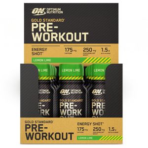 Optimum Nutrition Gold Standard Pre Workout Shots - Pre-Workout Lemon Lime - Ready to Drink - 12 x 60ml