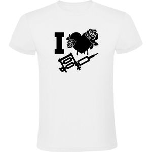 I love tattoo Heren t-shirt | tatoeage | tattoos | inkt | design | kado | Wit