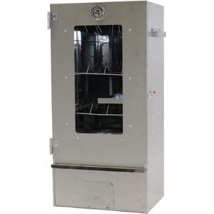 Rookoven Deluxe - Rookkkast - Inclusief Thermometer - Smoker - RVS Roosters - 39x28x80cm - Top Kwaliteit