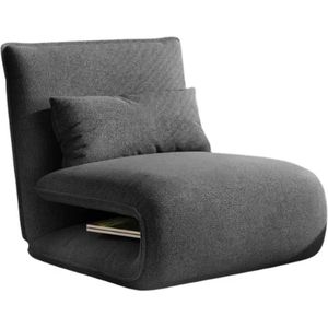 Luxe Slaapfauteuil Donkergrijs - Uitvouwbaar met kussen - Fauteuil - Ligstoel - Stoelbed – Bedbankje – Slaapbankje – Logeerbed - logeerstoel - Salon - Slaapkamer - Woonkamer - Babykamer - Trendy