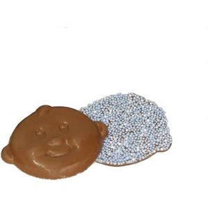 chocolade - blauwe - babysnoetjes - 300-gram - met - musket - babyshower - geboorte