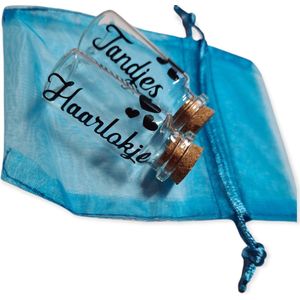 Haarlokje & Tandjes - incl Blauw zakje - baby geschenkset.