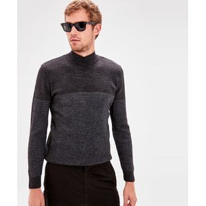 Trendyol Khaki Slim Fit Ronde Hals Gestreepte Breiwerk Trui Tmnaw20Ls0014