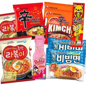 Rabokki Noedel Pakket, Koreaanse Noedels Snack, Rijstcake, Carbonara Saus, Noodles zoals Samyang, Nongshim, Paldo Noedels - 9 delig box