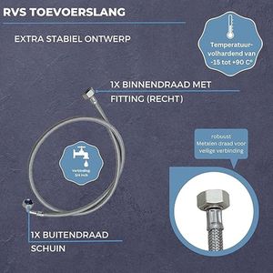 Afvoerslangen - wasmachine slang / verlengstuk, voor wasmachine, droger, vaatwasser - Uitgebreide set afvoerslangen 2m