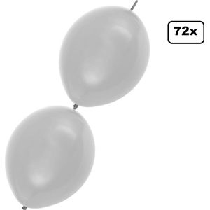 72x Doorknoop ballon zilver 25cm – Ballon festival themafeest