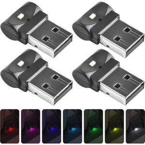 Mini USB Auto LED Verlichting - 4 Stuks Instelbare Interieur Sfeerverlichting