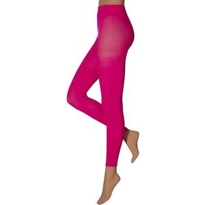 Apollo - Dames party legging - 60 denier - Fluor rose - Maat XXL - Neon Legging - Gekleurde legging - Legging carnaval