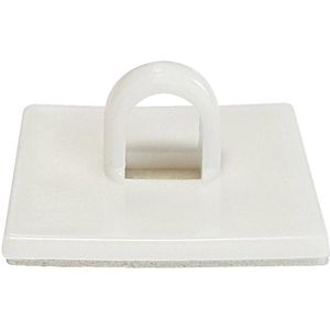 Kleefhaak wit 2x2cm met oog, 100 stuks