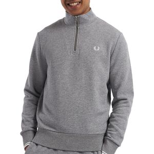 Fred Perry Half Zip Sweatshirt Truien & Vesten Heren - Sweater - Hoodie - Vest- Lichtgrijs - Maat XXL