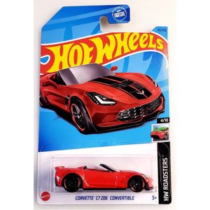 HOT WHEELS CORVETTE C7 Z06 CONVERTIBLE RED 34/250 1:64 HW ROADSTERS 4/10