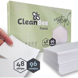 CleanBee Wasmiddelstrips 96 Wasbeurten Fresia - Wasmiddel Wasvellen - Detergent Sheets - Eco Laundry Strips - Plasticvrij - Biologisch - Eco Wasstrips