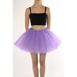 KIMU® Tutu Lila Tule Rokje - Maat XL XXL 3XL - Lichtpaars Petticoat Rok Dames - Onderrok Tulerok Volwassenen Vlinder Fee Festival