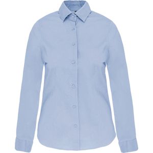 Blouse Dames S Kariban Lange mouw Light Blue 97% Katoen, 3% Elasthan