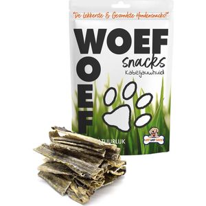 Woef Woef Snacks Hondensnacks Kabeljauwhuid - 0.75 KG - Verwensnacks - Gedroogd vlees - Kabeljauw - vanaf 3 maanden - Geen toevoegingen