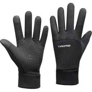 Thermische winterhandschoenen touchscreen fietshandschoenen - dames heren - warm winddicht antislip sport loop ski - zwart 1 paar