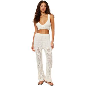 Trendyol Stone Opengewerkte/Geperforeerde Boheemse Broek Met Wijde Pijpen Twoss24Pl00034