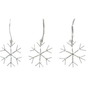 Kerstverlichting - IJspegel lichtsnoer Sneeuwvlok Coolwhite 80 Micro Led 270 cm voor binnen en buiten