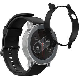 kwmobile Cases Compatible with CMF by Nothing Watch Pro 2 (D398) - Set of 2 Fitness Tracker Screen Protectors - Black / Transparent