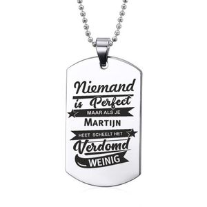 Niemand Is Perfect - Martijn - RVS Ketting