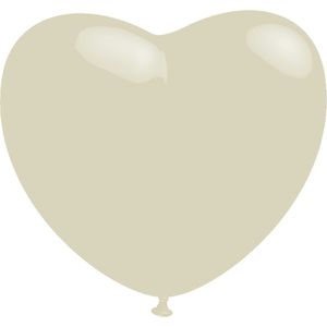Hart ballonnen ivoor wit 30cm / 12"" latex - zak 100 ballonnen