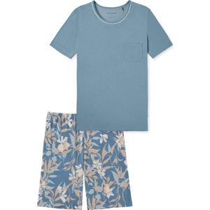 SCHIESSER Comfort Nightwear shortamaset - dames pyjama shortama blauw-grijs - Maat: 40