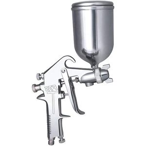 F-75G HVLP zwaartekracht verfspuitmachine met aluminium beker 15 mm mondstuk 400ml, 400cc capaciteit