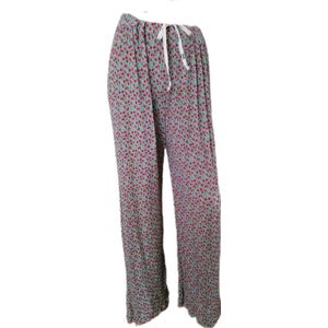 Dames - Zomer broek - Broek - Yoga Broek - Strand broek - Dames - Wide Leg - Plissé - Comfort - Elastische Band - Kleur Groen/Roze/Oranje Met Bloemenprint - Maat 44 t/m 56