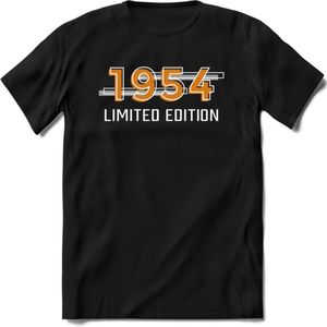 1954 Limited Edition T-Shirt | Goud - Zilver | Grappig Verjaardag en Feest Cadeau Shirt | Dames - Heren - Unisex | Tshirt Kleding Kado | - Zwart - S