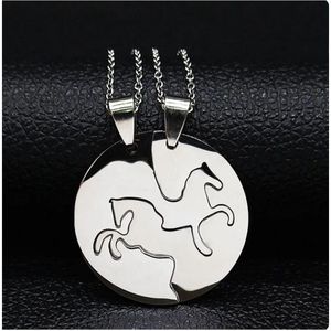 Zoëies Bff ketting met twee paarden zilverkleurig - vrienden - best - friends -forever - paarden - horses