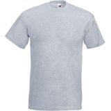 Set van 2x stuks basic licht grijs t-shirt voor heren - voordelige katoenen shirts - Regular fit, maat: L (40/52)